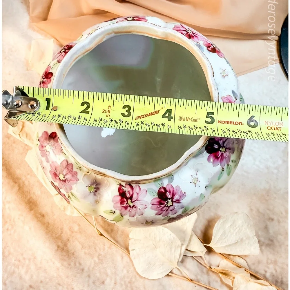 Floral‎ Antique Footed Cracker Jar